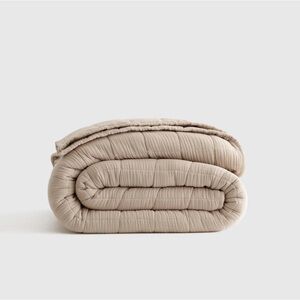 NWT QUINCE Organic Airy Gauze Box Quilt King/Cal King Dune 6854